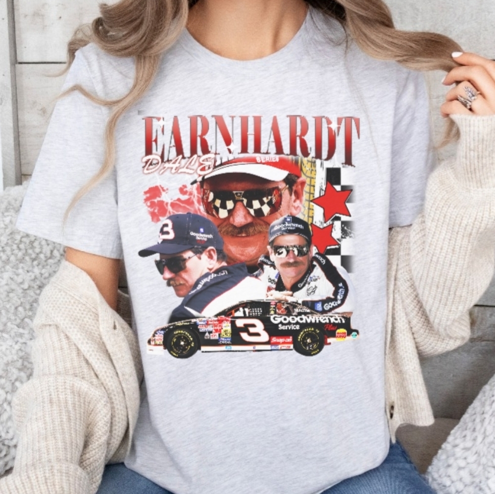 Retro Nascar Dale Earnhardt Graphic T-Shirt NEW